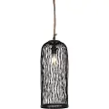 QAZQA Rustik udendørs pendellampe sort rattan 25 cm - Calamus