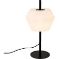QAZQA Moderne udendørs bordlampe sort med hvid skærm IP44 - Robbert