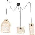 QAZQA Rustik udendørs pendellampe rattan 3-lys - Calamus