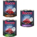Rocco Classic Blandet Prøvepakke 6 x 800 g - Vildt-Mix: Okse & Vildt, Okse & rensdyr, Okse & Vildsvin