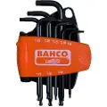 Bahco Set Of 8 Torx Keys With Ball And Phosphated T9-t40 Torx-nøglesæt