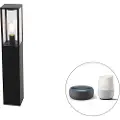 QAZQA Smart udendørs gulvlampe sort 80 cm inkl. Wifi ST64 - Charlois