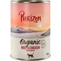 Purizon Organic 6 x 400 g - Øko Oksekød & øko Kylling med øko Gulerod