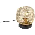 QAZQA Design bordlampe guld med sort 20 cm - Sarella