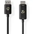 Nedis Ccgp37108bk18 Displayport Han Til Hdmi Han Adapterkabel 8k Nikkelbelagt Tpe 1.8 M 30hz