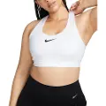 Nike Justerbar Nike Swoosh-sports-bh uden indlæg og med kraftig støtte til kvinder - hvid