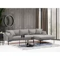 Hannah Home - Hjørnesofa Leo Right - Grå - Sofaer - - Homeroom