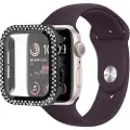 Mtp Products Rhinestone Dekorative Apple Watch SE (2022)/SE/6/5/4 Cover med Skærmbeskyttelse - 44mm - Sort
