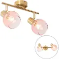 QAZQA Art Deco spotlight guld med pink glas 2-lys - Vidro