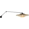 QAZQA Væglampe sort med rattan-skærm 50 cm justerbar - Blitz