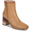 Hispanitas Hispanitastil kvinder. HI233020 Brune Monaco ankelstøvler i læder -Hælhøjde 7 cm (40), 5-8 cm, Lynlås, Casual