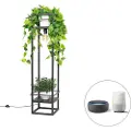 QAZQA Smart industriel gulvlampe sort inkl. Wifi G95 - Cage Rack