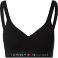 Tommy Hilfiger Tommy Hilfigertil kvinder. UW0UW04612 Bralette BH med sort bøjle (XL), Afslappet, Økologisk bomuld, Bæredygtig
