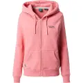 Superdry Superdrytil kvinder. W2012047A Hættetrøje med lynlås og logo Essential pink (XS), Casual, Bomuld, Lange ærmer