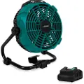 Vonroc Ventilator 20V – hybrid akku og strøm drevet | Inkl. 4.0Ah akku og oplader - Inkl. adapter