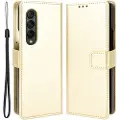 Mtp Products Samsung Galaxy Z Fold4 Pung Cover med Kortlomme - Guld
