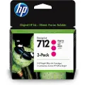 HP 712 / 3ED78A 3-Pack Magenta Ink - Blækpatron Magenta