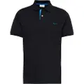 Gant Ganttil mænd. 2062026 Sort poloshirt med kontrastfarvet piqué (3XL), Casual, Bomuld, Korte ærmer