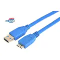 Prokord Usb-kabel 0.5m. Usb A Micro-usb B Blå
