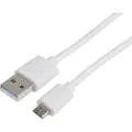 Prokord Usb-kabel 5m. Usb A Micro-usb B Hvid