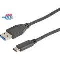 Prokord Usb-kabel 1m. Usb A Usb C Sort