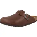 Birkenstock Birkenstocktil mænd. 1023449 Boston Grip Natural Roast lædertræsko (42), Brun, Fast, Spænder, Casual