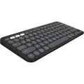 Logitech Pebble Keys 2 K380s Wireless Keyboard - Tonal Graphite - Tastatur - Nordisk - Sort