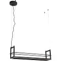 QAZQA Pendellampe sort med reol inkl. LED 3-trins dæmpbar - Cage Rack
