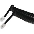 24hShop Spiralkabel til telefon 2m - Sort