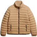 Superdry Superdrytil mænd. M5011756A Quiltet jakke med broderi Fuji brown (S), Brun, Casual, Genanvendt polister, Bæredygtig