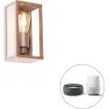 QAZQA Smart væglampe rustbrun 26 cm IP44 inkl. Wifi ST64 - Charlois