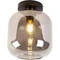 QAZQA Smart loftslampe sort med guld og røgglas inkl. Wifi A60 - Zuzanna