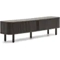 Kave Home - Mailen tv-bord med 2 døre i askefinér med mørk finish 200 x 50 cm - Brun - Tv-bænke & mediebænke - - Homeroom