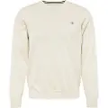 Gant Ganttil mænd. 8030561 Klassisk beige bomuldstrøje med rund hals (S), Casual, Lange ærmer