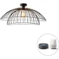 QAZQA Smart loftslampe sort 60 cm inkl. Wifi G95 - Pua