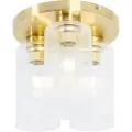QAZQA Art Deco loftslampe guld med glas 3-lys - Laura