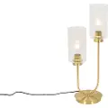 QAZQA Art Deco bordlampe guld med glas 2-lys - Laura