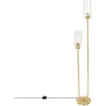 QAZQA Art Deco gulvlampe guld med glas 2-lys - Laura