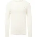 Gant Ganttil mænd. 8050601 Beige trøje med rund hals (L), Casual, Bomuld, Lange ærmer