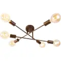 QAZQA Industriel loftslampe mørk bronze 6-lys - Sydney