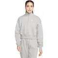 Nike Sportswear Phoenix Fleece-sweatshirt med kort snit og 1/4 lynlås til kvinder - grå