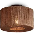 Good&Mojo - Loftlampe rund/lige Iguazu 30x16 cm - Natur - Loftpendler - - Homeroom