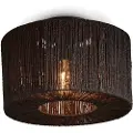 Good&Mojo - Loftlampe rund/lige Iguazu 30x16 cm - Sort - Loftpendler - - Homeroom