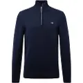 Gant Ganttil mænd. 8030170 Bomuldstrøje med halv lynlås Casual navy (XL), Lange ærmer, Blå