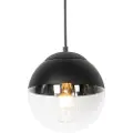 QAZQA Retro pendellampe sort med klart glas 20 cm - Eclipse
