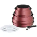 Tefal Kogegrejssæt INGENIO DAILY CHEF L3989402, sæt med 10 stk, rød, aluminium, Tefal