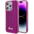 GUESS iPhone 15 Pro Guess Sequin Script Logo Cover - Magenta