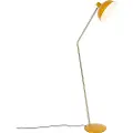 QAZQA Retro gulvlampe gul med bronze - Milou