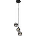 QAZQA Art Deco pendellampe sort med røgglas 3-lys - Wallace