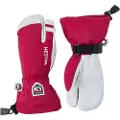 Hestra Army Leather Heli Ski, 3-finger skihandsker, junior, rød